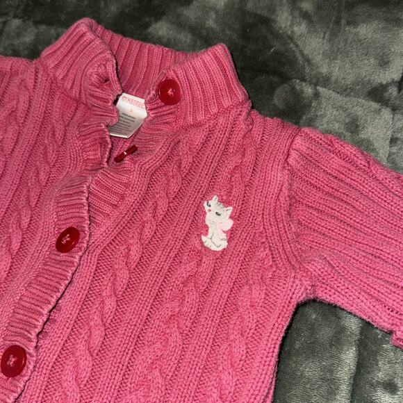 Gymboree Cardigan Sweater Girls 5 Pink Cotton Cable Knit Mock Neck Short Sleeve - Picture 3 of 6